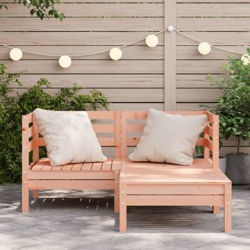 Garden Sofa 2-Seater with Footstool - Solid Wood Douglas