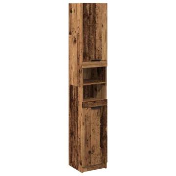 Stylish Old Wood Bathroom Cabinet | 32x34x188.5 cm