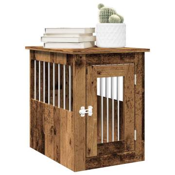 Stylish Dog Crate Furniture - Old Wood - 45x62x59 cm