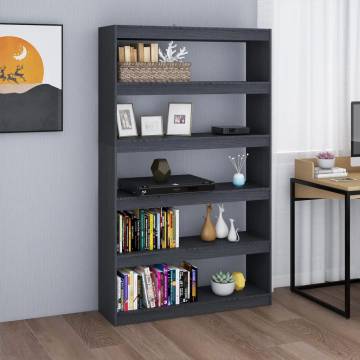 Stylish Grey Book Cabinet & Room Divider - 100x30x167.5 cm