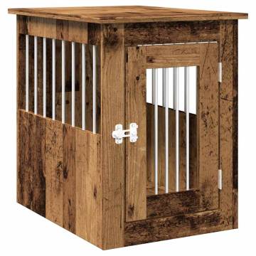 Stylish Dog Crate Furniture - Old Wood - 45x62x59 cm