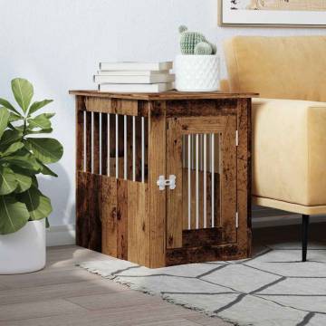 Stylish Dog Crate Furniture - Old Wood - 45x62x59 cm