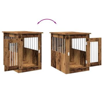 Stylish Dog Crate Furniture - Old Wood - 45x62x59 cm