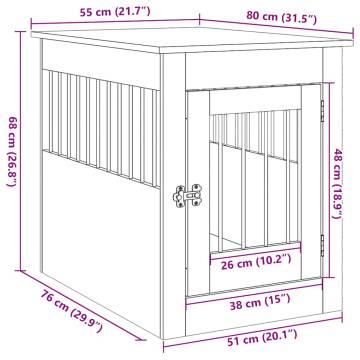 Dog Crate Furniture - Artisan Oak 55x80x68 cm | HipoMarket