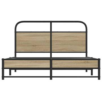 Smoked Oak Bed Frame 140x200 cm - Stylish & Durable Design