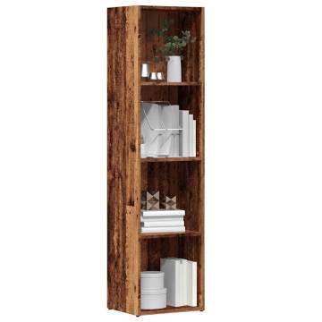 Book Cabinet Old Wood | Stylish 4-Tier Storage Solution