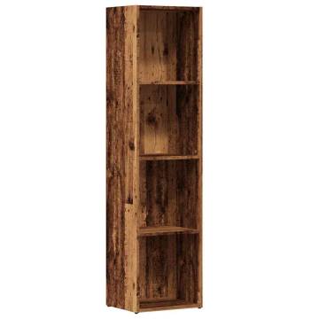 Book Cabinet Old Wood | Stylish 4-Tier Storage Solution