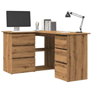 Stylish Corner Desk Artisan Oak - 145x100 cm | Hipomarket