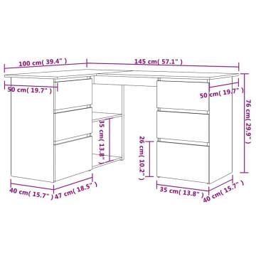 Stylish Corner Desk Artisan Oak - 145x100 cm | Hipomarket