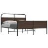  Metal Bed Frame without Mattress Brown Oak 150x200 cm King Size Colour brown oak Size 150 x 200 cm Model with headboard & high footboard 