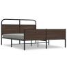 Elegant Brown Oak Metal Bed Frame 150x200 cm King Size