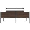 Elegant Brown Oak Metal Bed Frame 150x200 cm King Size