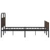 Elegant Brown Oak Metal Bed Frame 150x200 cm King Size