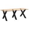 X-Shaped Dining Table Legs - Black Steel, 3 pcs (90x72-73 cm)