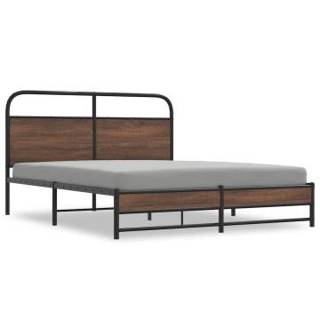 Brown Oak Bed Frame 150x200 cm - Durable & Stylish