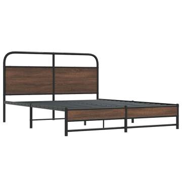 Brown Oak Bed Frame 150x200 cm - Durable & Stylish