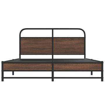 Brown Oak Bed Frame 150x200 cm - Durable & Stylish