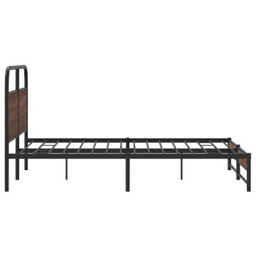 Brown Oak Bed Frame 150x200 cm - Durable & Stylish