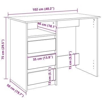 Desk Artisan Oak - Stylish & Durable Engineered Wood Desk