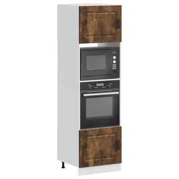 Oven Cabinets 2 pcs Lucca Smoked Oak | Durable Engineered Wood