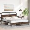 Robust Metal Bed Frame without Mattress - Brown Oak 160x200 cm