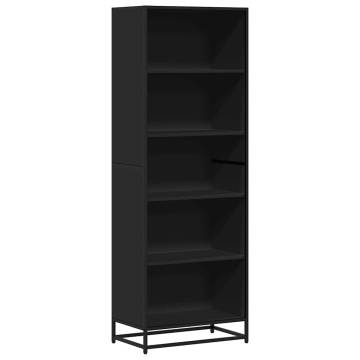 Stylish Black Bookcase 60x35x170.5 cm - Engineered Wood