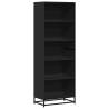 Stylish Black Bookcase 60x35x170.5 cm - Engineered Wood