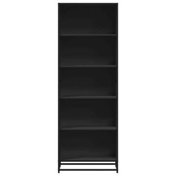 Stylish Black Bookcase 60x35x170.5 cm - Engineered Wood