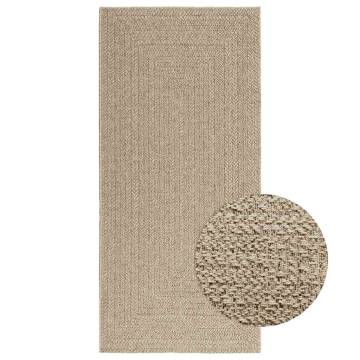 ZIZUR Beige Rug 100x200 cm - Jute Look for Indoor & Outdoor