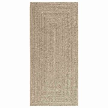 ZIZUR Beige Rug 100x200 cm - Jute Look for Indoor & Outdoor