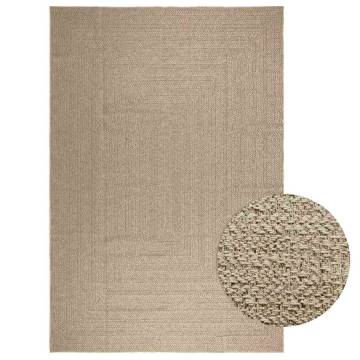 Rug ZIZUR Beige 240x340 cm | Jute Look Indoor & Outdoor