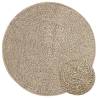 Rug ZIZUR Beige Ø 90 cm - Versatile Jute Look Indoor/Outdoor