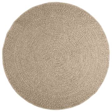 Rug ZIZUR Beige Ø 160 cm - Jute Look for Indoors & Outdoors