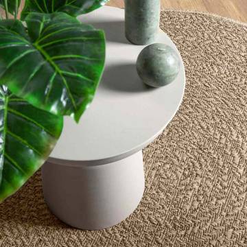 Rug ZIZUR Beige Ø 160 cm - Jute Look for Indoors & Outdoors