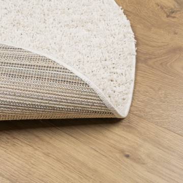 Shaggy Rug High Pile Modern Cream Ø 120 cm - Hipomarket