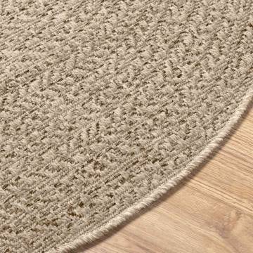 Rug ZIZUR Beige Ø 160 cm - Jute Look for Indoors & Outdoors