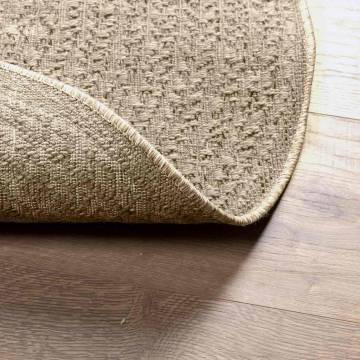 Rug ZIZUR Beige Ø 160 cm - Jute Look for Indoors & Outdoors