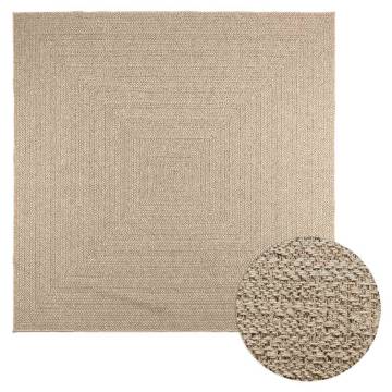 ZIZUR Beige Rug 240x240 cm - Jute Look Indoor & Outdoor