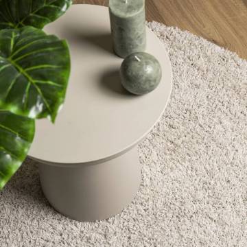 Shaggy Rug High Pile Modern Cream Ø 120 cm - Hipomarket