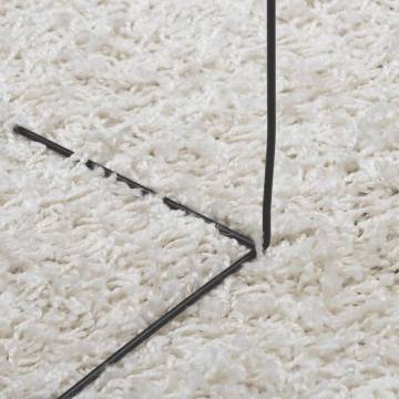 Shaggy Rug High Pile Modern Cream Ø 120 cm - Hipomarket