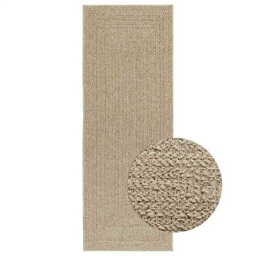 Rug ZIZUR Beige 80x200 cm - Jute Look for Indoor & Outdoor