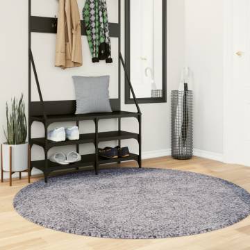 Shaggy Rug High Pile Modern Blue Ø 200 cm - Hipomarket UK