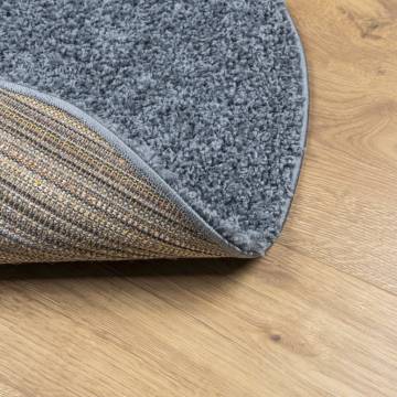 Shaggy Rug High Pile Modern Blue Ø 200 cm - Hipomarket UK