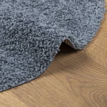 Shaggy Rug High Pile Modern Blue Ø 200 cm - Hipomarket UK