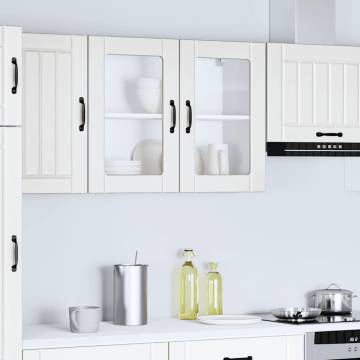 Lucca White Glass Door Kitchen Wall Cabinet | Hipomarket