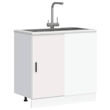 Sink Base Cabinet - White Engineered Wood | HipoMarket UK