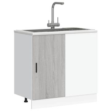 Sink Base Cabinet Grey Sonoma - Durable Engineered Wood