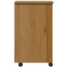 Rolling Cabinet with Drawers - MOSS Honey Brown Solid Pine