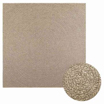 Rug ZIZUR Beige 200x200 cm - Jute Look Indoor & Outdoor