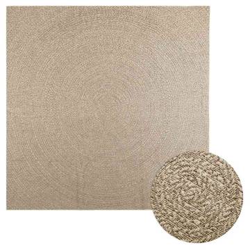 Rug ZIZUR Beige 240x240 cm - Jute Look Indoor & Outdoor